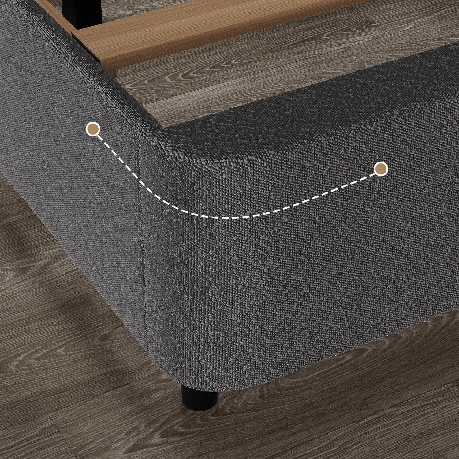 Boucle Upholstered Platform Bed Frame