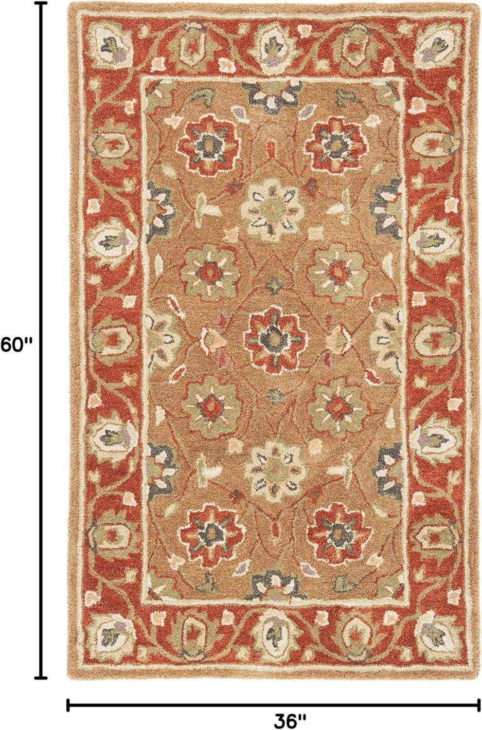 Heritage HG963 Handmade Accent Rug - 3'x5' - Beige/Rust - Safavieh