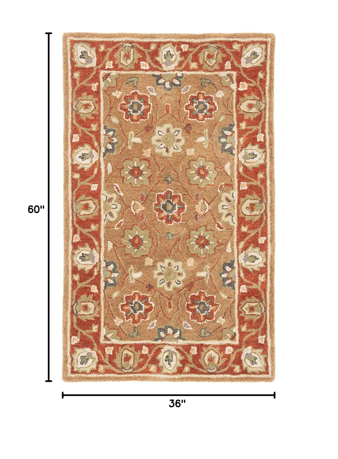 Heritage HG963 Handmade Accent Rug - 3'x5' - Beige/Rust - Safavieh
