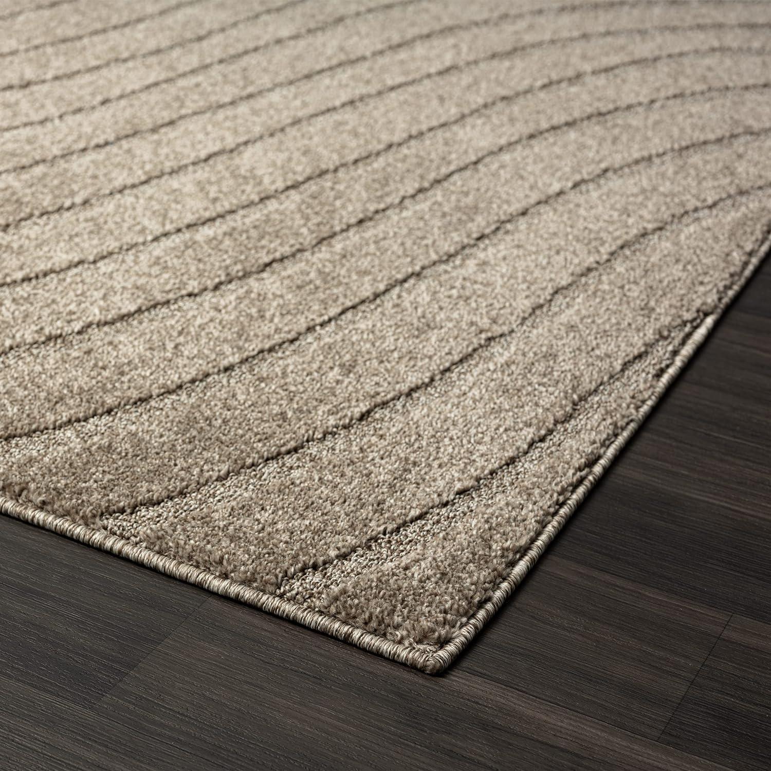 Luxe Weavers Modern Geometric Wave Taupe 5x7 Area Rug