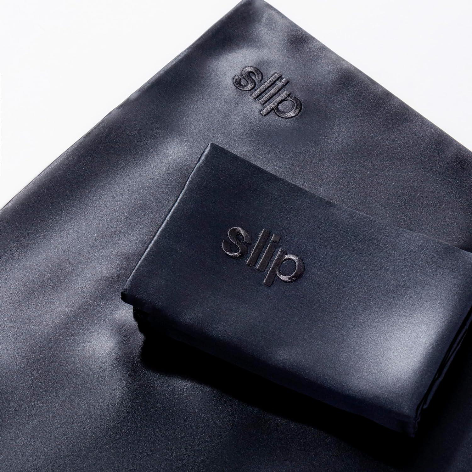 Slip Pure Silk Pillowcase Bedding, Black, Queen