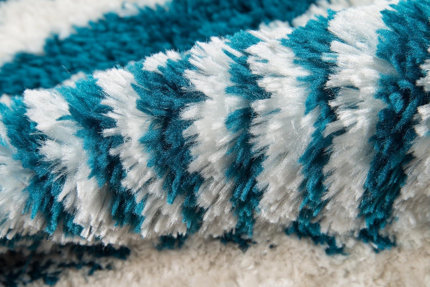 Khalhari Animal Print Handmade Tufted Turquoise/White Area Rug