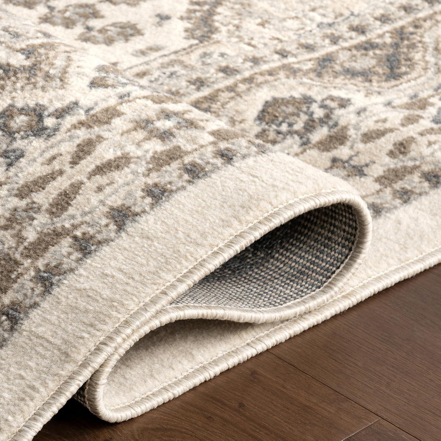 Nuloom 5x8 Becca  Tiled Indoor Area Rug, Beige, Faded Transitional Design, Stain Resistant, BedroomLiving Room, Kitchen,
