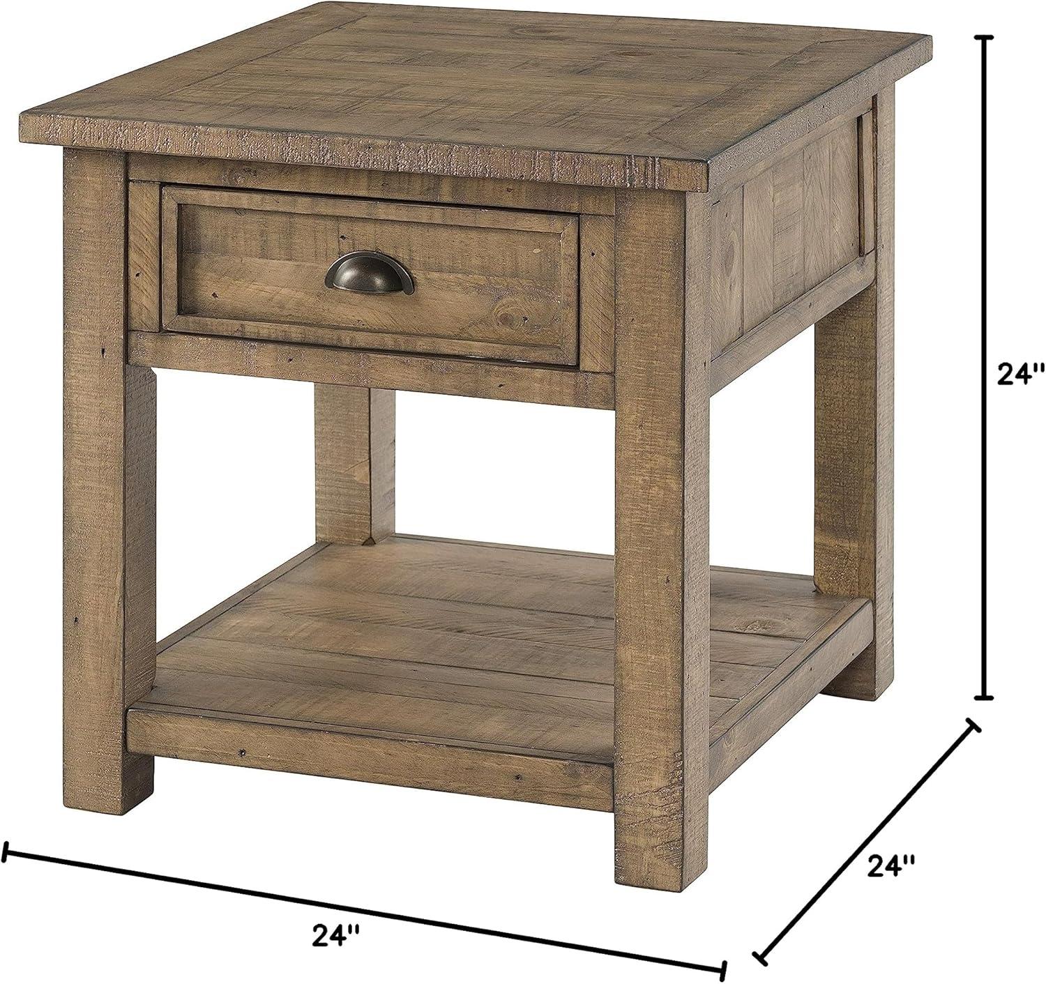 Martin Svensson Home Monterey Solid Wood End Table, Reclaimed Natural