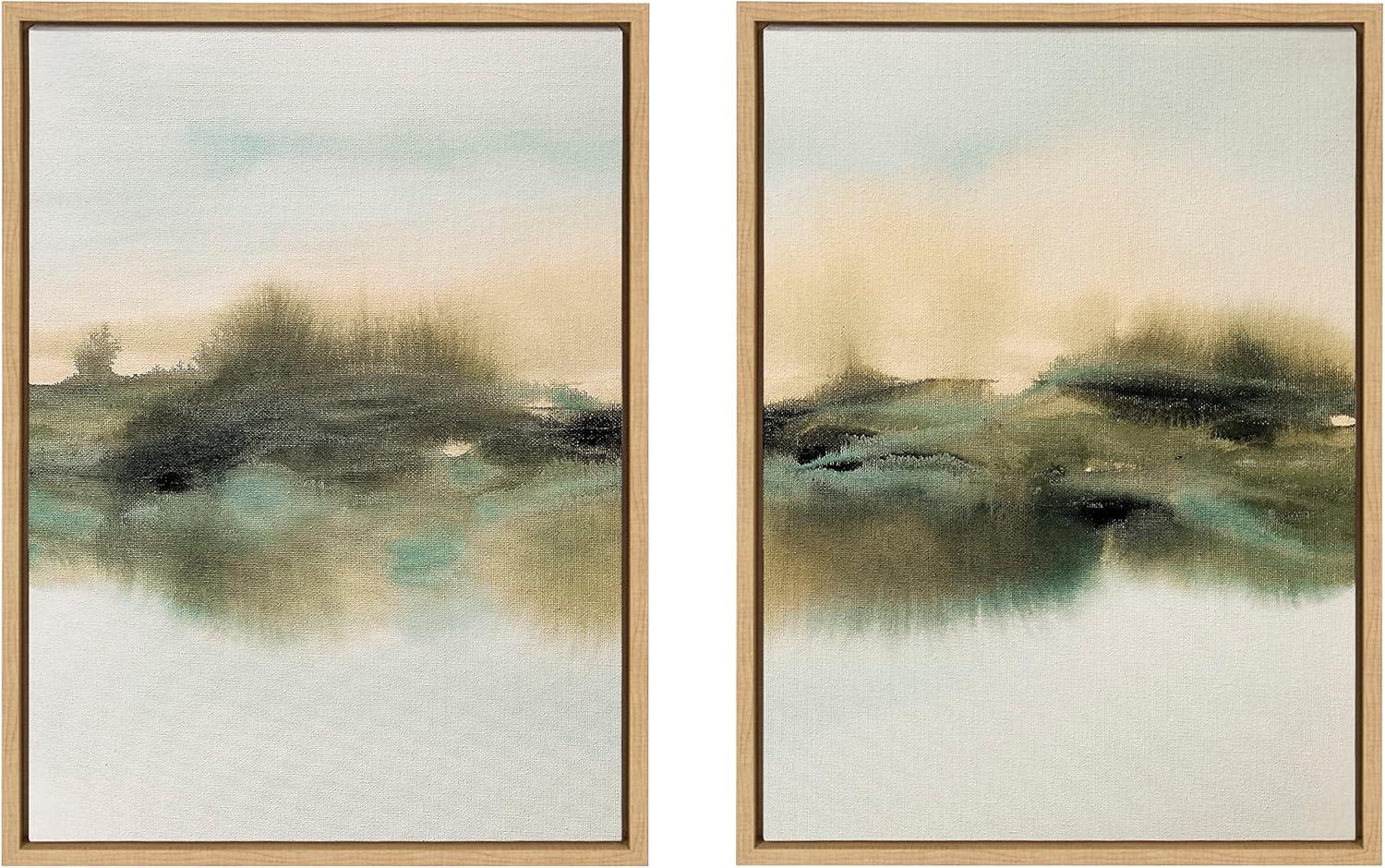 Kate & Laurel All Things Decor (Set of 2) 18"x24" Sylvie Meadows Framed Canvas by Amy Lighthall Natural: Tranquil Digital Art