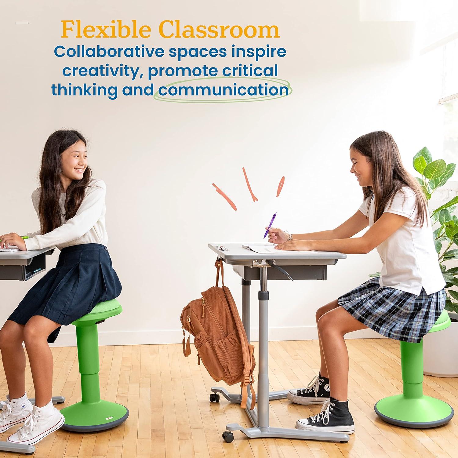 ECR4Kids SitWell Wobble Stool, Adjustable Height, Active Seating
