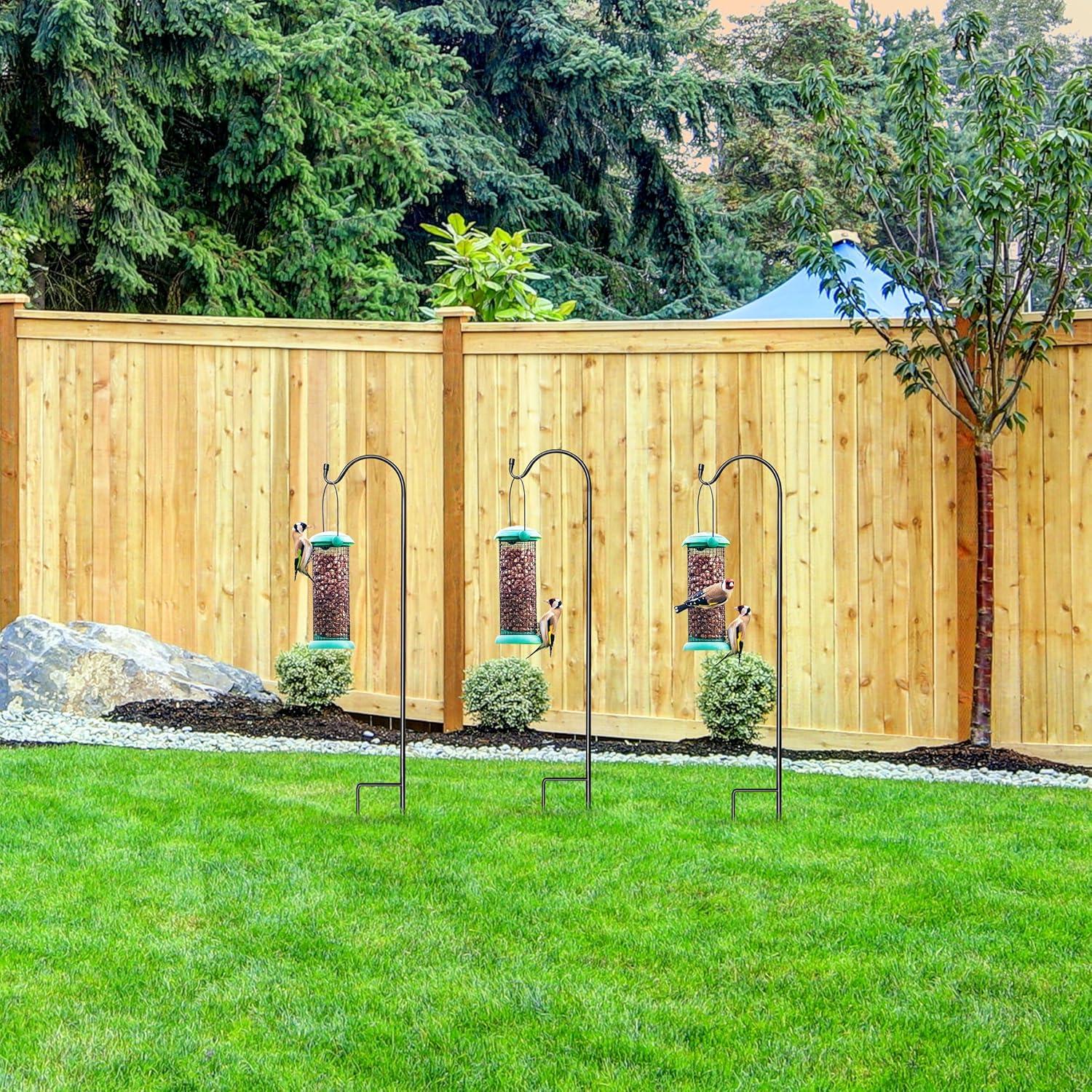 Sorbus Shepherd's Hooks - Set of 4 Extendable Garden Planter Stakes for Bird Feeders, Outdoor D cor, Plants, Lights, Lanterns, Flower Baskets, and More! Heavy Duty - Up to 6.5 Lbs. (4 Pack)