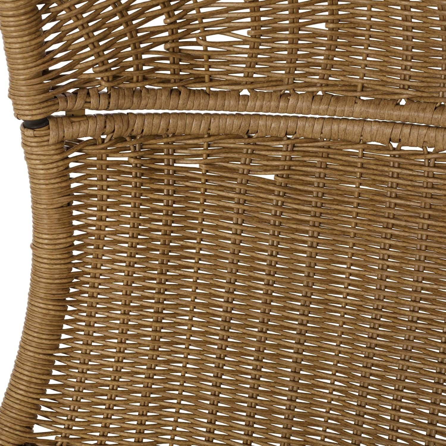 Orville Indoor/Outdoor Wicker Hanging Chair with 8' Chain - Light Brown/Beige - Christopher Knight Home: Polyester, Weather-Resistant