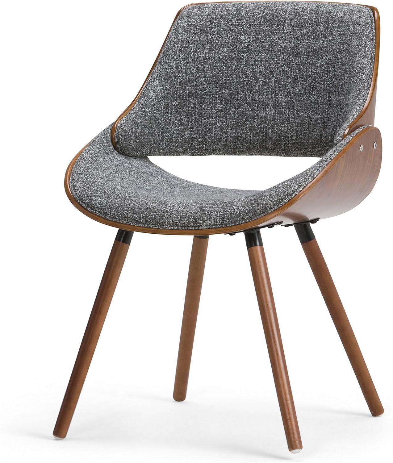 Gray Linen Upholstered Birch Wood Side Chair