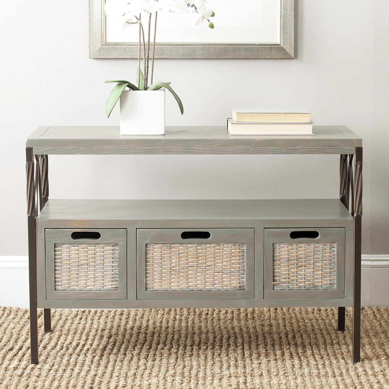 Joshua Media Console Table - Oak - Safavieh