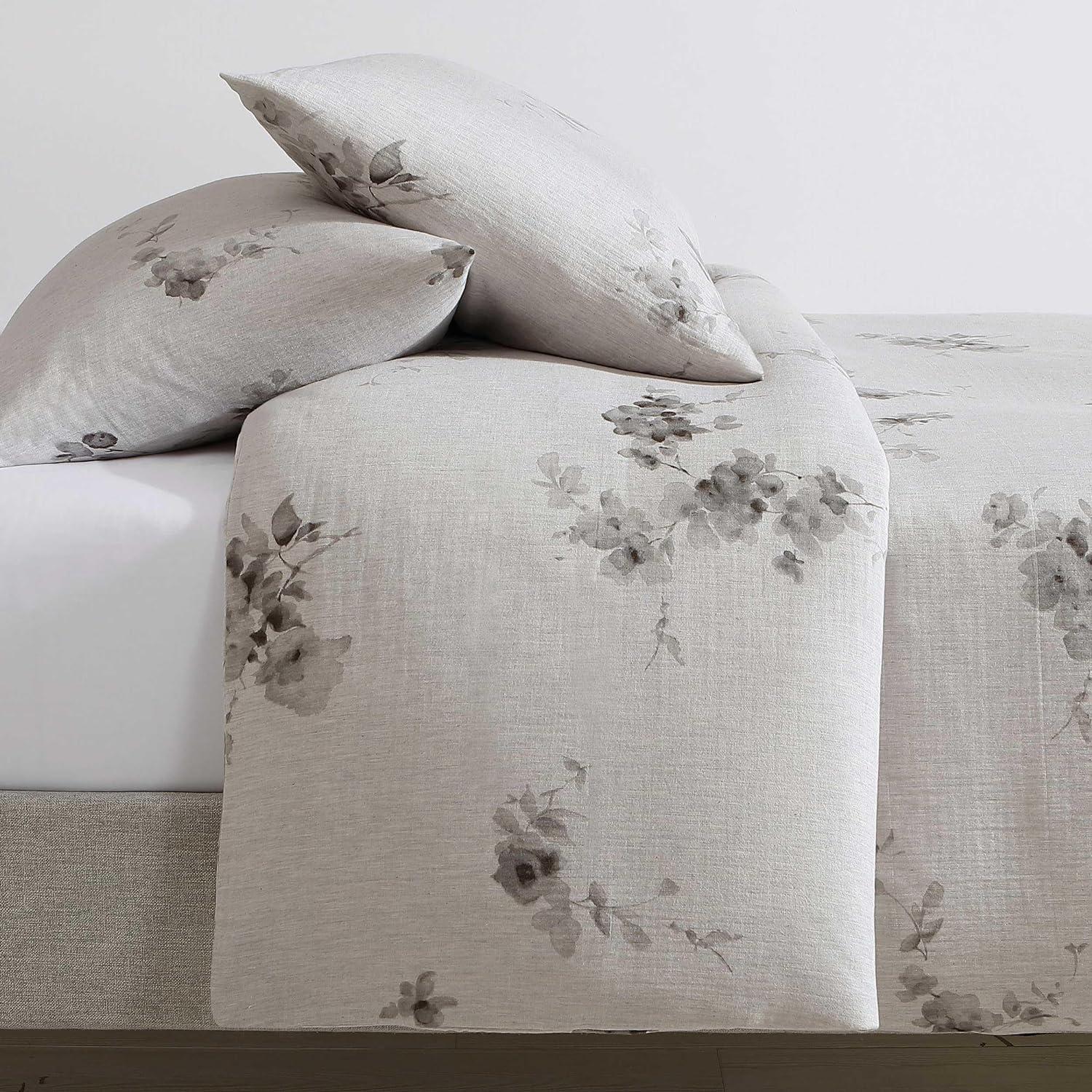 Calvin Klein Calvin Klein Aquarelle Floral Cotton Grey Comforter Set