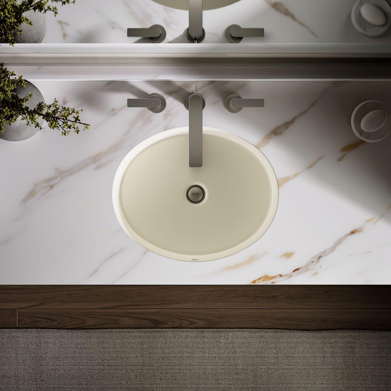 Verticyl Ceramic Oval Undermount Bathroom Sink with Overflow