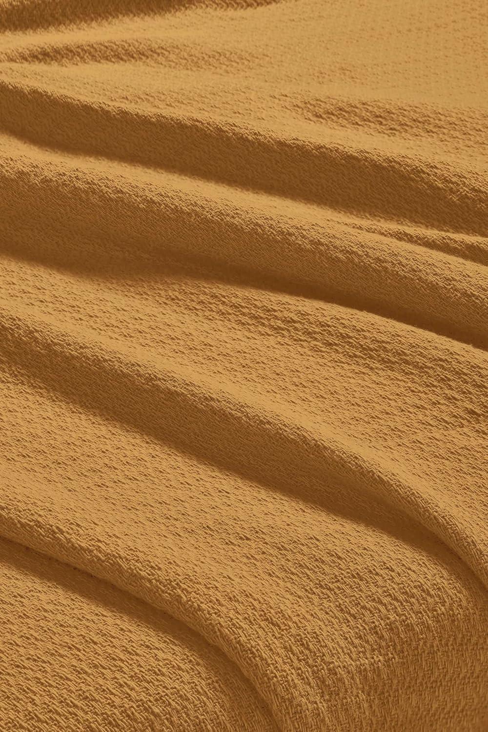 Superior Waffle Weave Honeycomb Knit Soft Textured All-Season Cotton Blanket