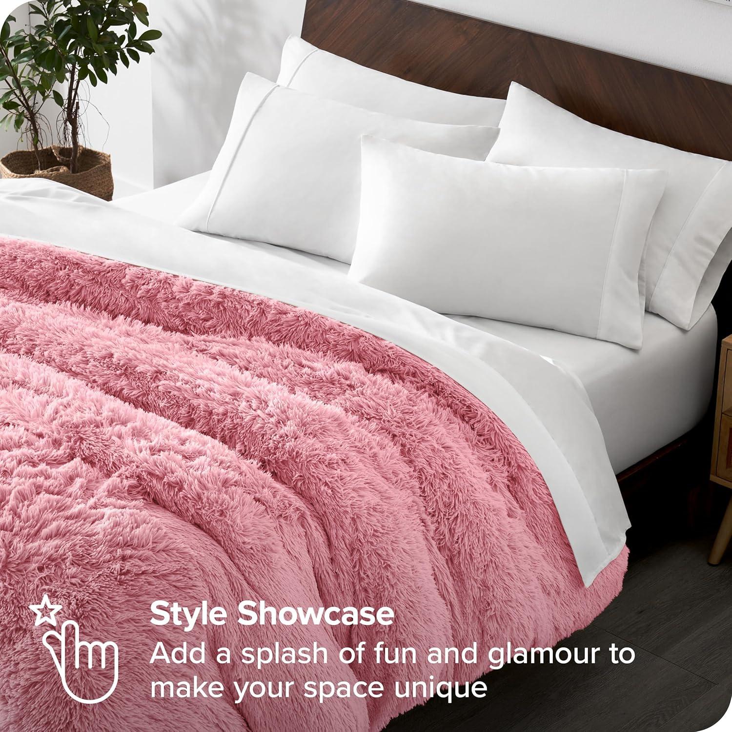 Bare Home Shaggy Fleece Plush Duvet Cover