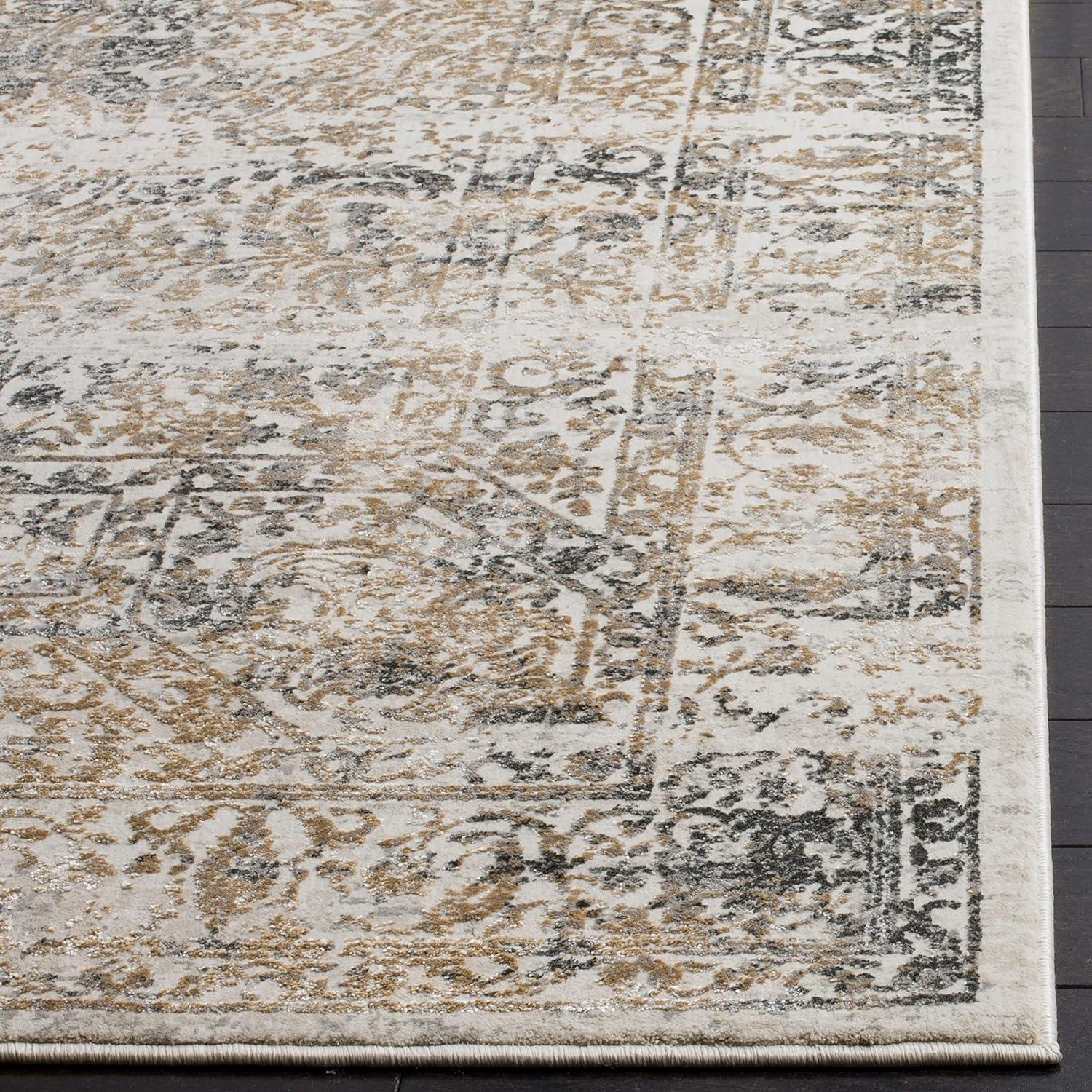 Princeton PRN711 Power Loomed Indoor Runner Rug - 2'x8' - Grey/Beige - Safavieh