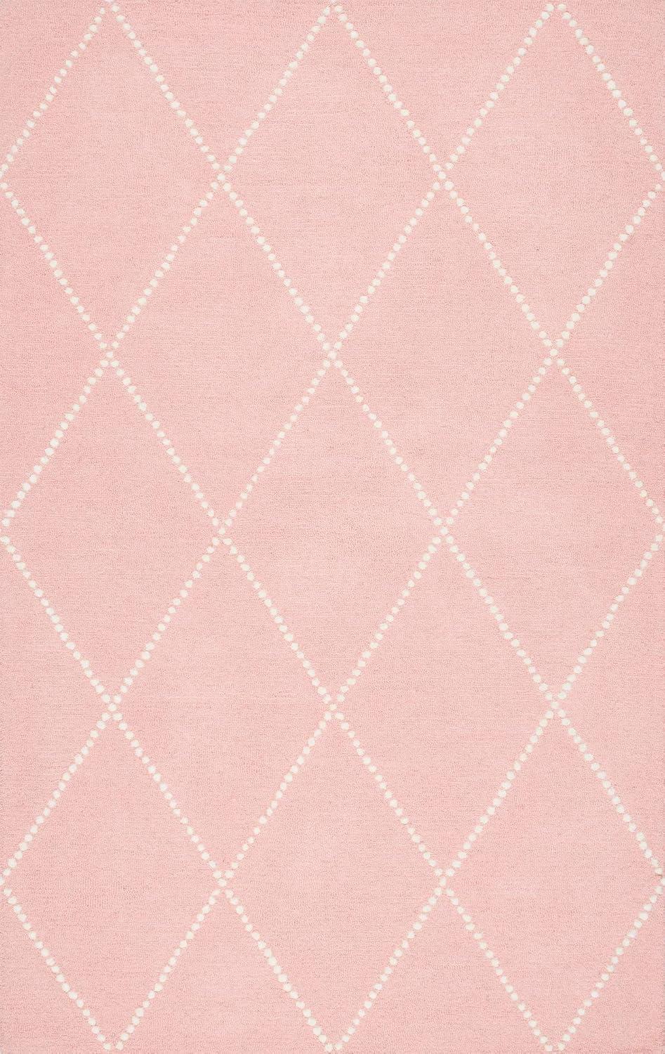 4'x6' Wool Hand Tufted Elvia Area Rug Baby Pink - nuLOOM
