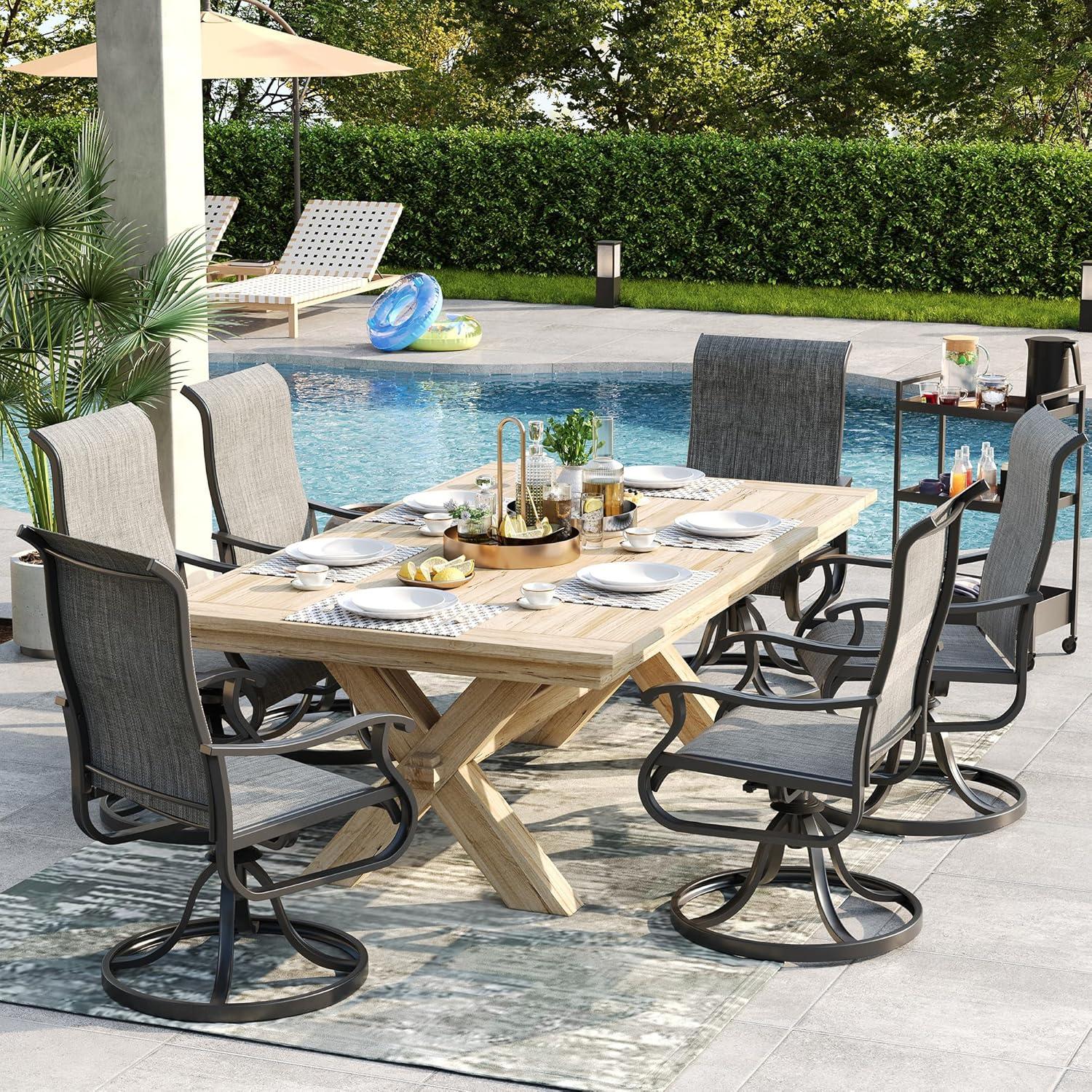 Joclynn Swivel Patio Dining Armchair