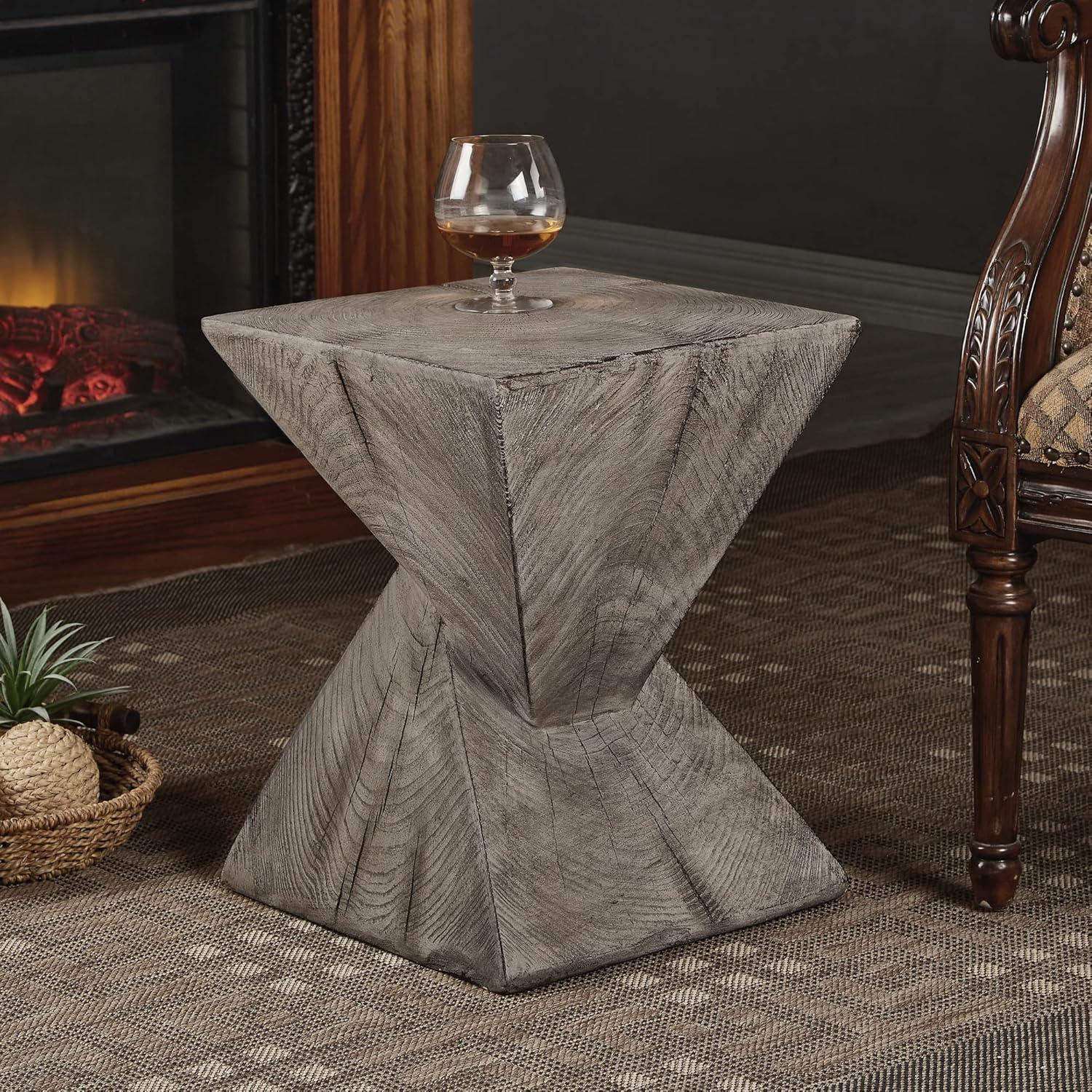 Ball & Cast Concrete Stool End Table, 13.2D x 13.2W x 17H in, Light Grey