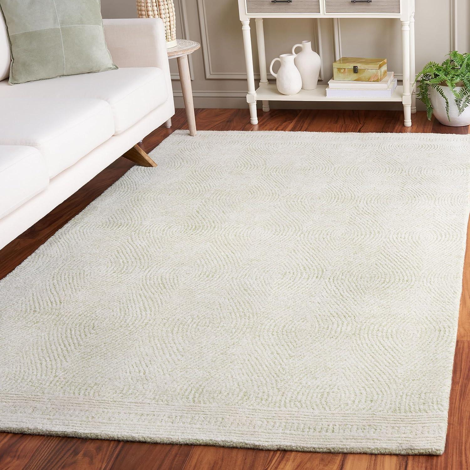 Abstract ABT340 Handmade Indoor Area Rug - Ivory/Rust - 4'x6' - Safavieh