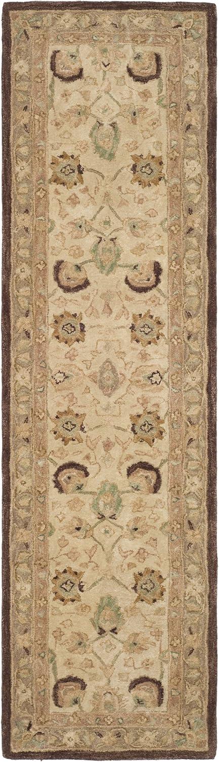 Anatolia AN512 Hand Tufted Indoor Runner Rug - Ivory/Brown - 2'3"x10' - Safavieh