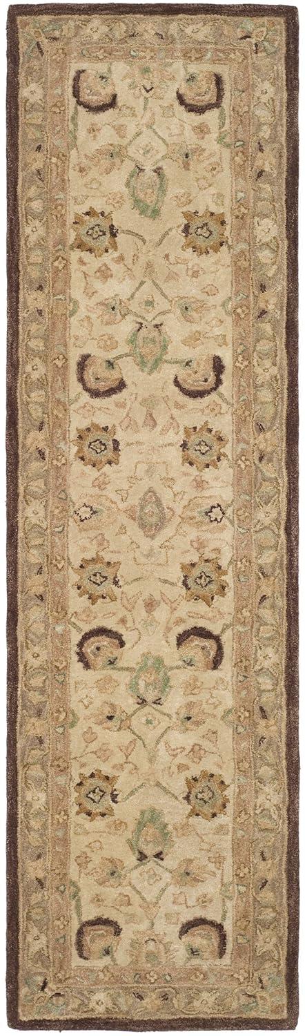Anatolia AN512 Hand Tufted Indoor Runner Rug - Ivory/Brown - 2'3"x10' - Safavieh