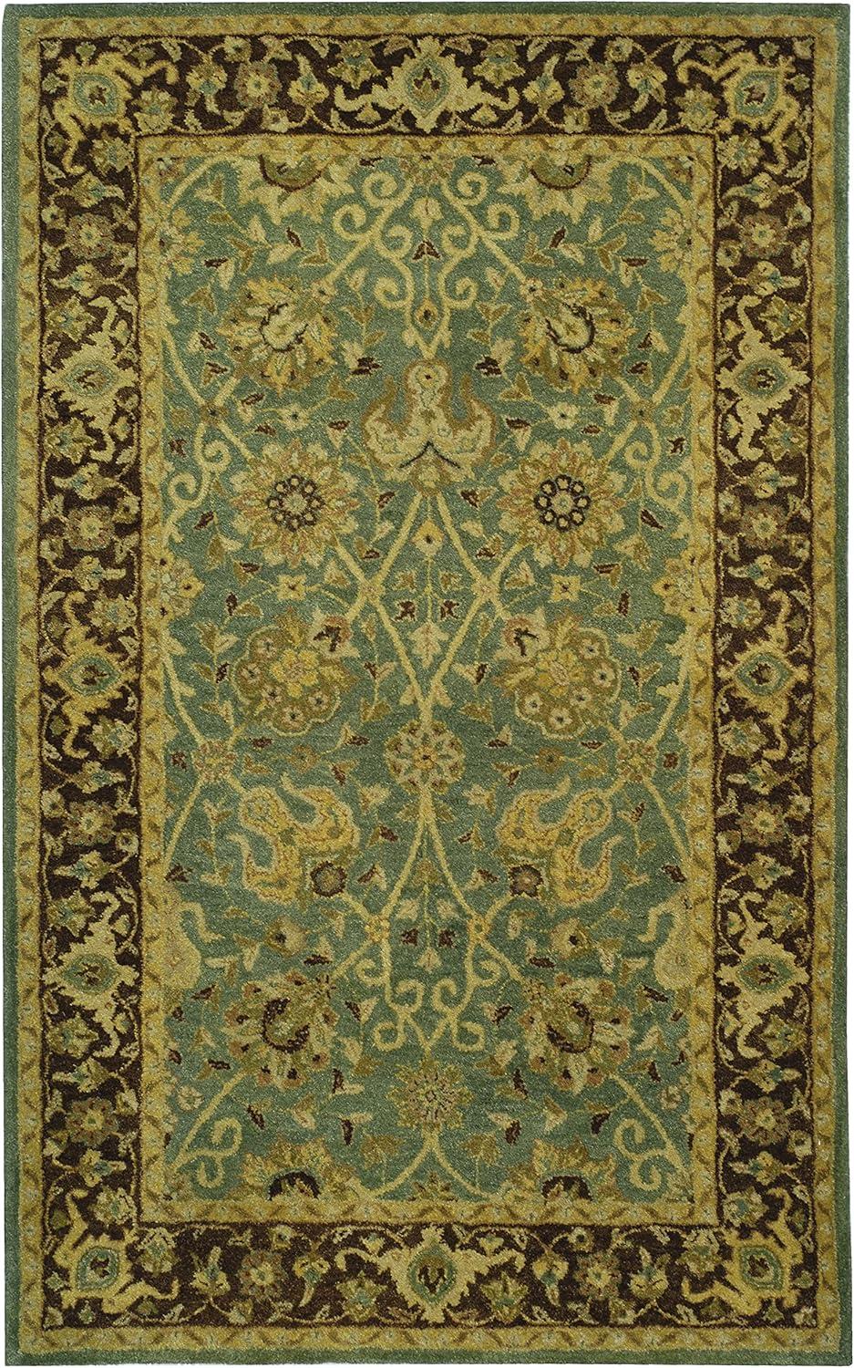 Antiquity AT21 Hand Tufted Indoor Area Rug - Green/Brown - 5'x8' - Safavieh