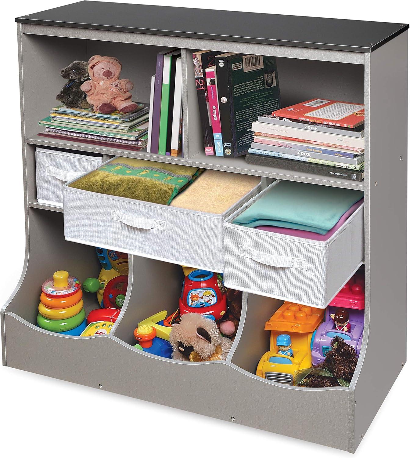 Badger Basket Combo Bin Storage Unit with Three Baskets  (Gray)