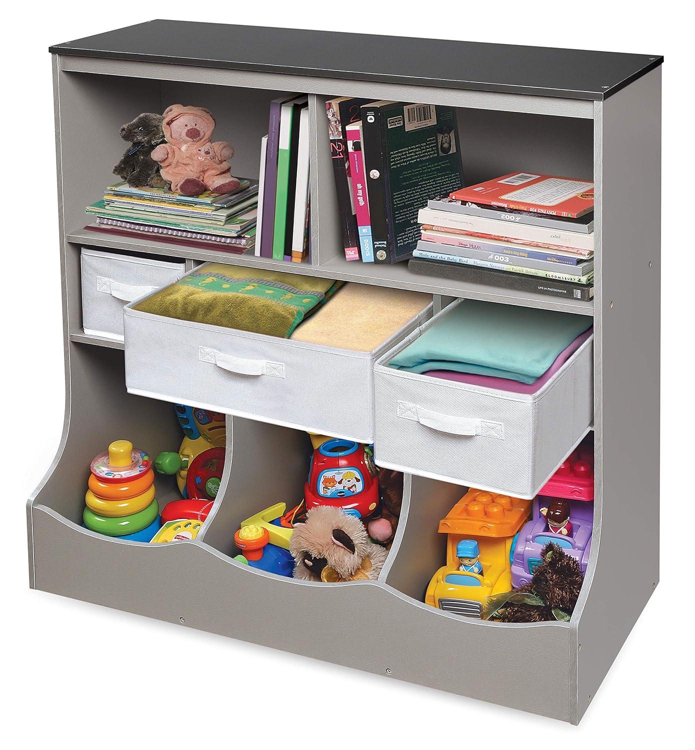Badger Basket Combo Bin Storage Unit with Three Baskets  (Gray)