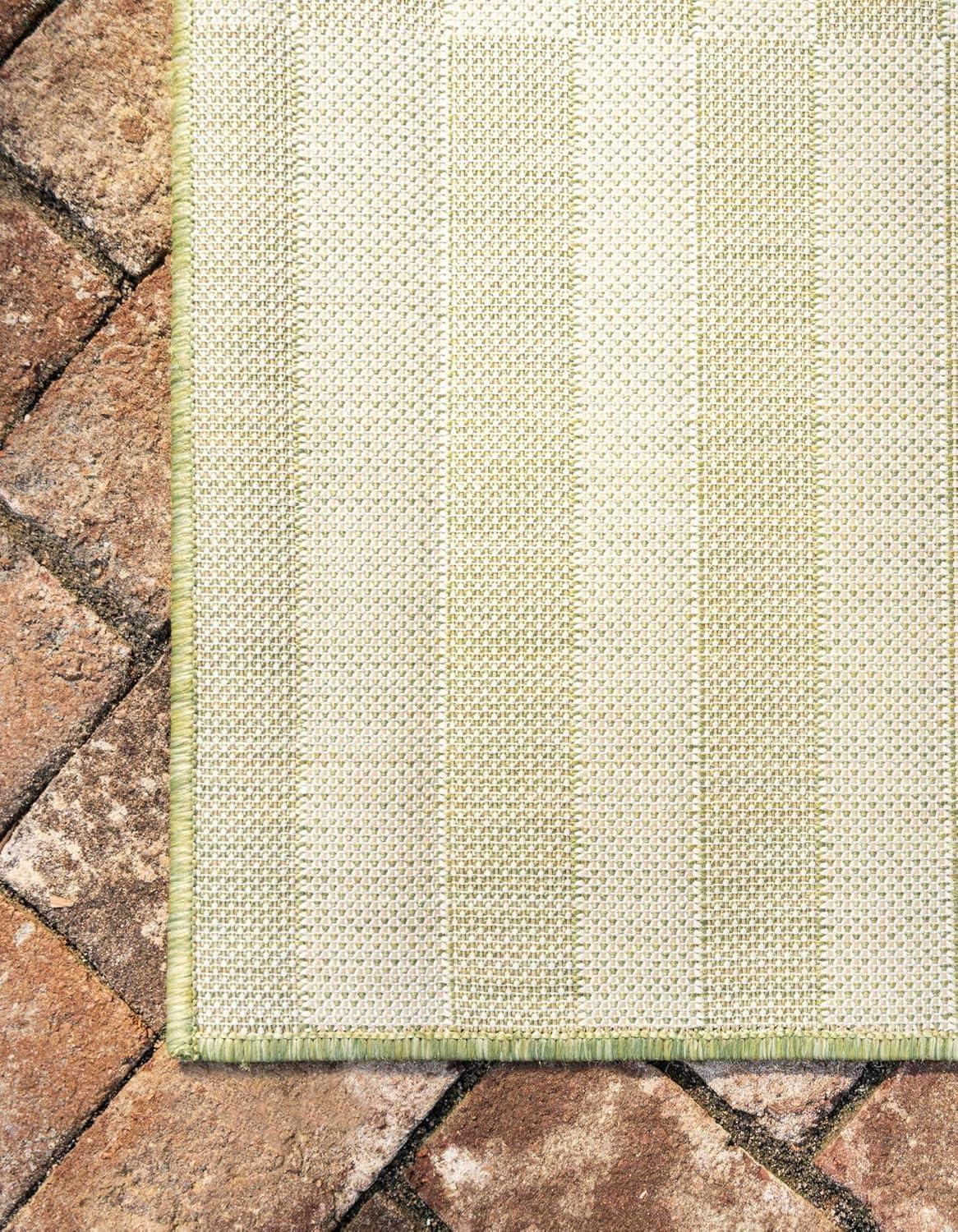 Unique Loom 8' 0 x 11' 4 Rectangle Indoor/Outdoor Striped Green Area Rug