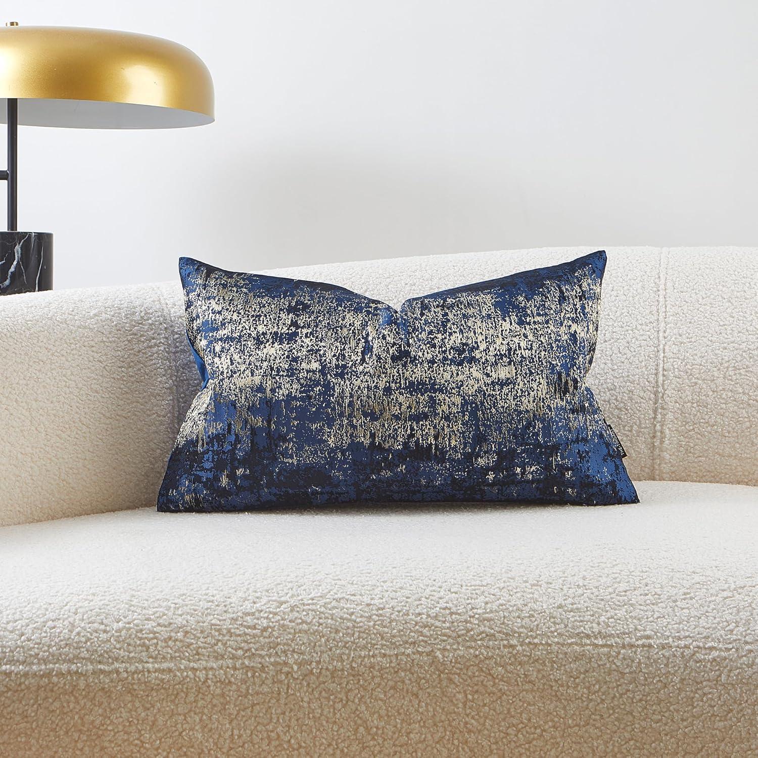 THE-TINOART Glam Jacquard & Velvet Throw Square Accent Pillow Cover 20"x20" 1Piece