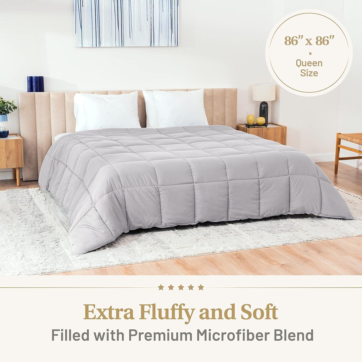 California King Gray Microfiber All-Season Comforter