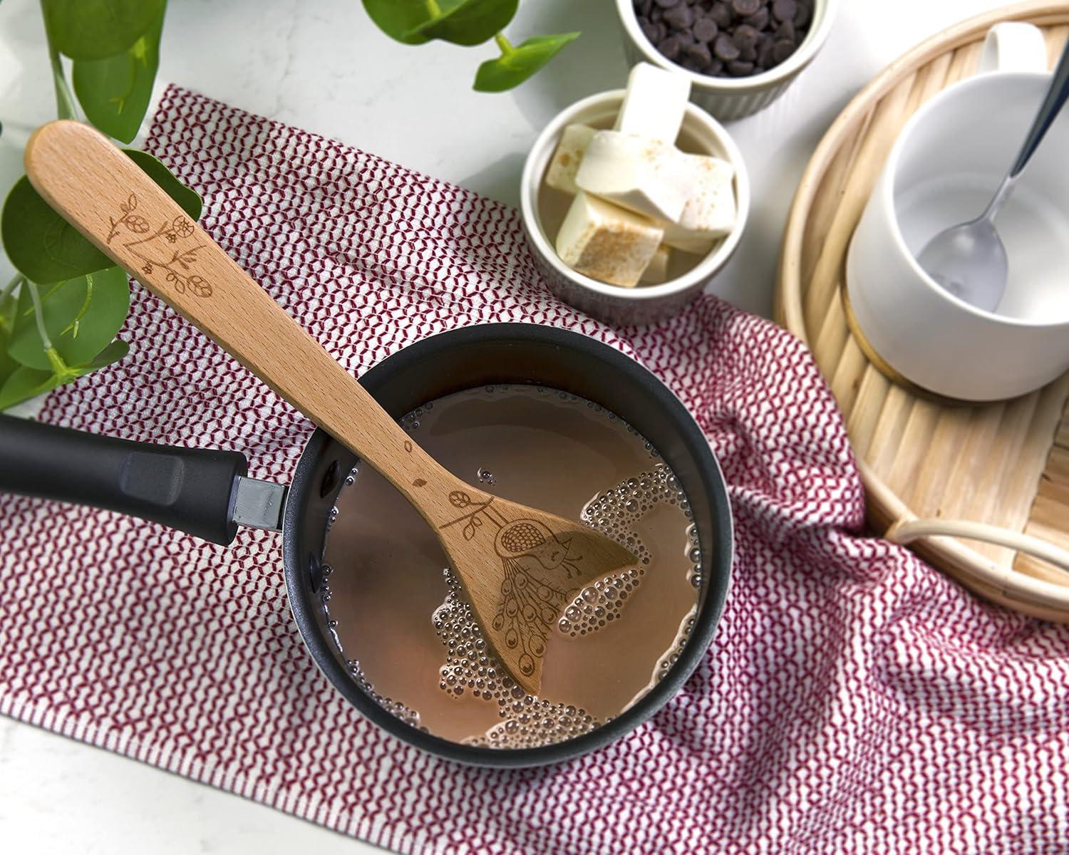 Talisman Designs Laser Etched Beechwood Mixing Spoon, Woodland Collection, Set of 1