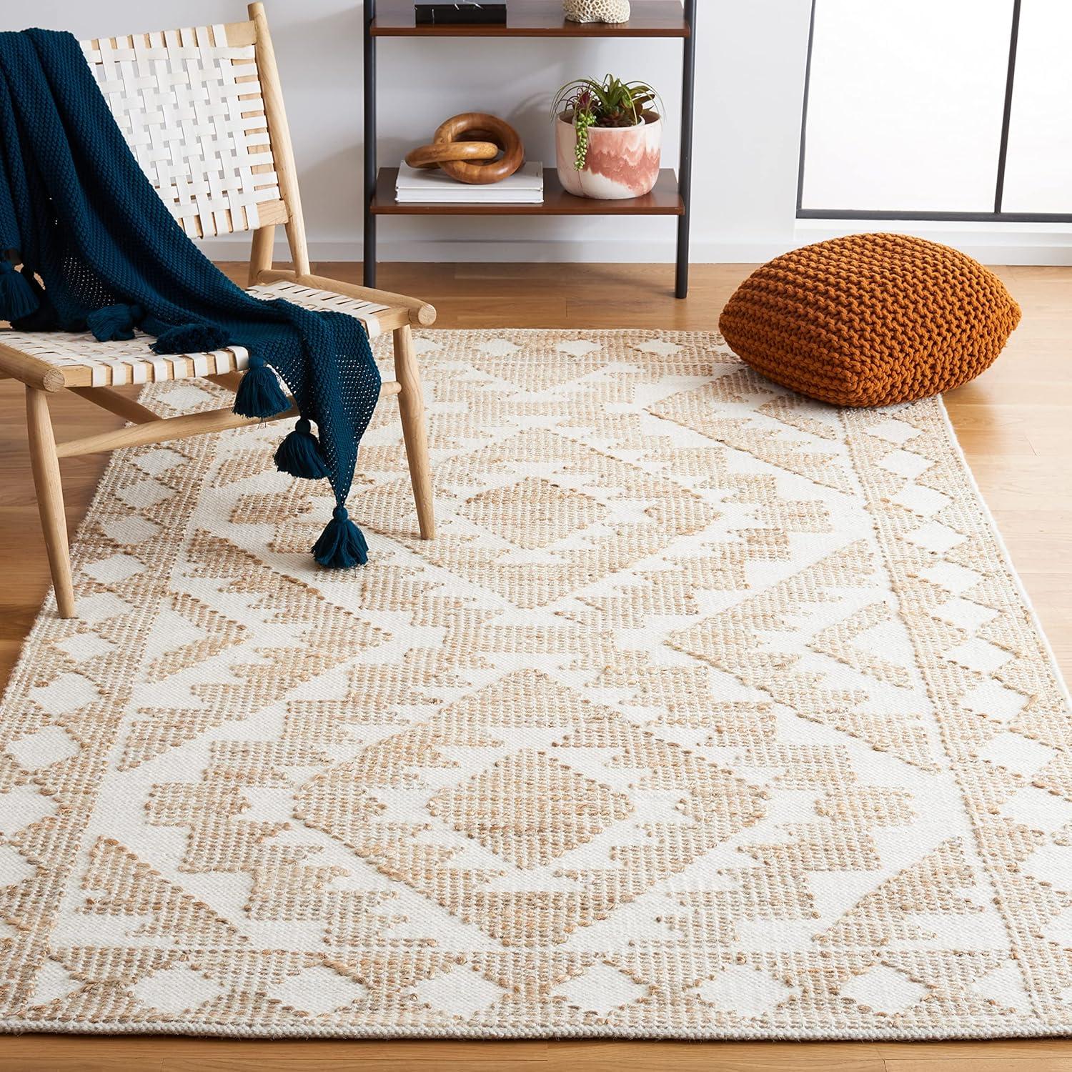 SAFAVIEH Natural Fiber Wesley Solid Area Rug, Ivory/Natural, 3' x 5'
