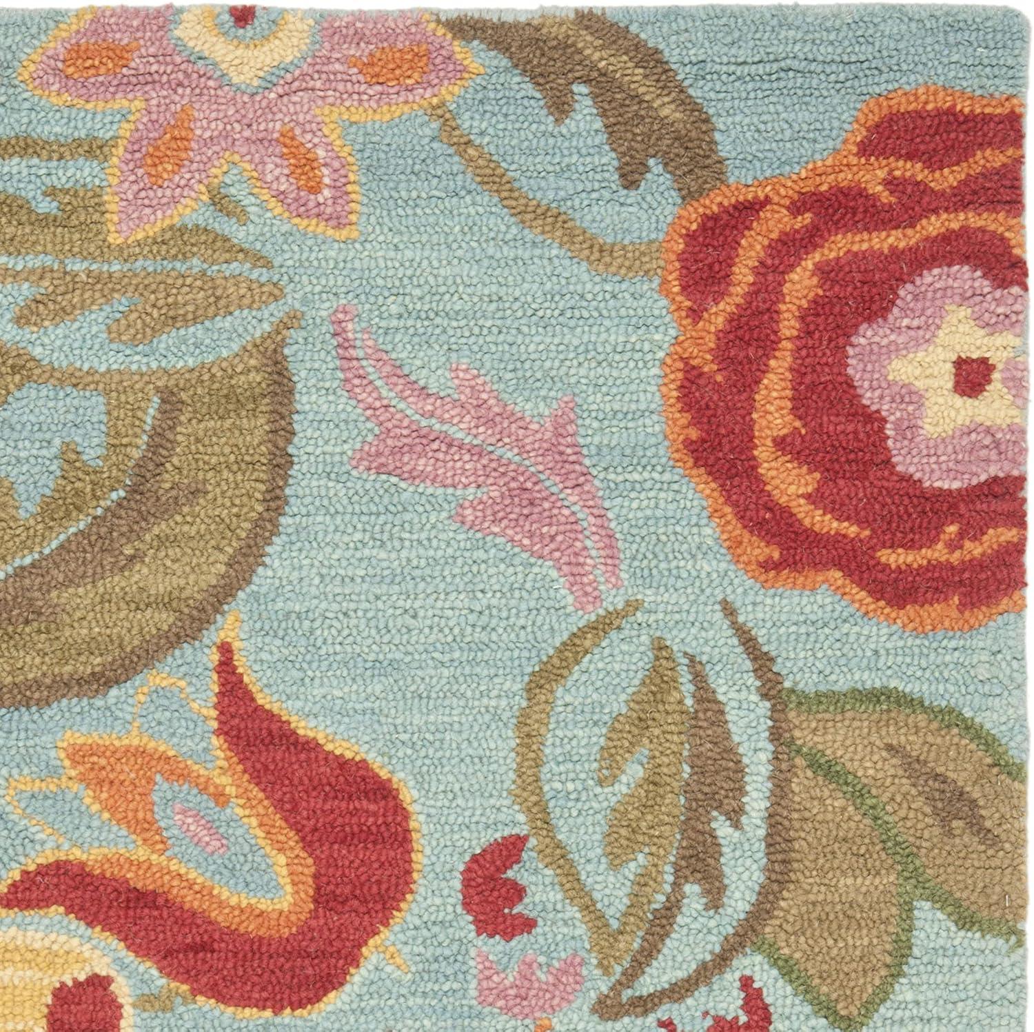 Blossom BLM675 Hand Hooked Area Rug - Blue/Multi - 4'x6' - Safavieh.