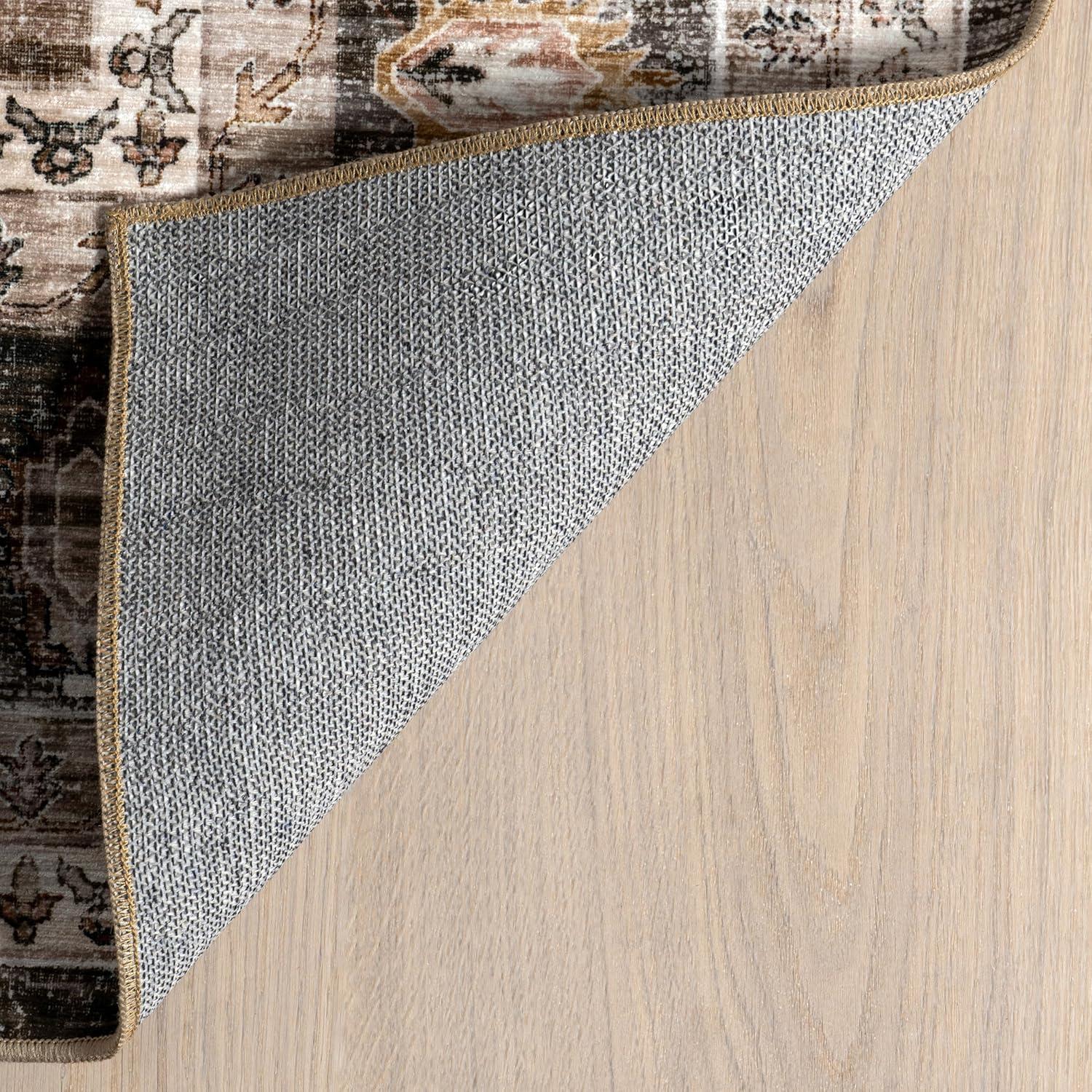 Nuloom Davi Faded Spill Proof Machine Washable Indoor Area Rug, 5' x 8', Dark Brown