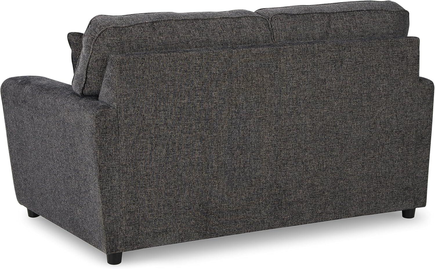 Signature Design by Ashley Cascilla Contemporary Fabric & Wood Loveseat in Gray