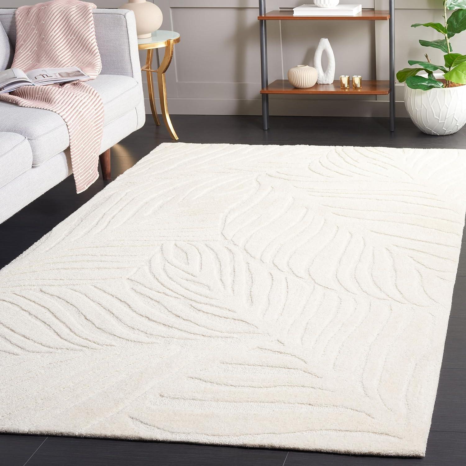 Ebony EBN805 Hand Tufted Accent Rug - Ivory - 3'x5' - Safavieh.