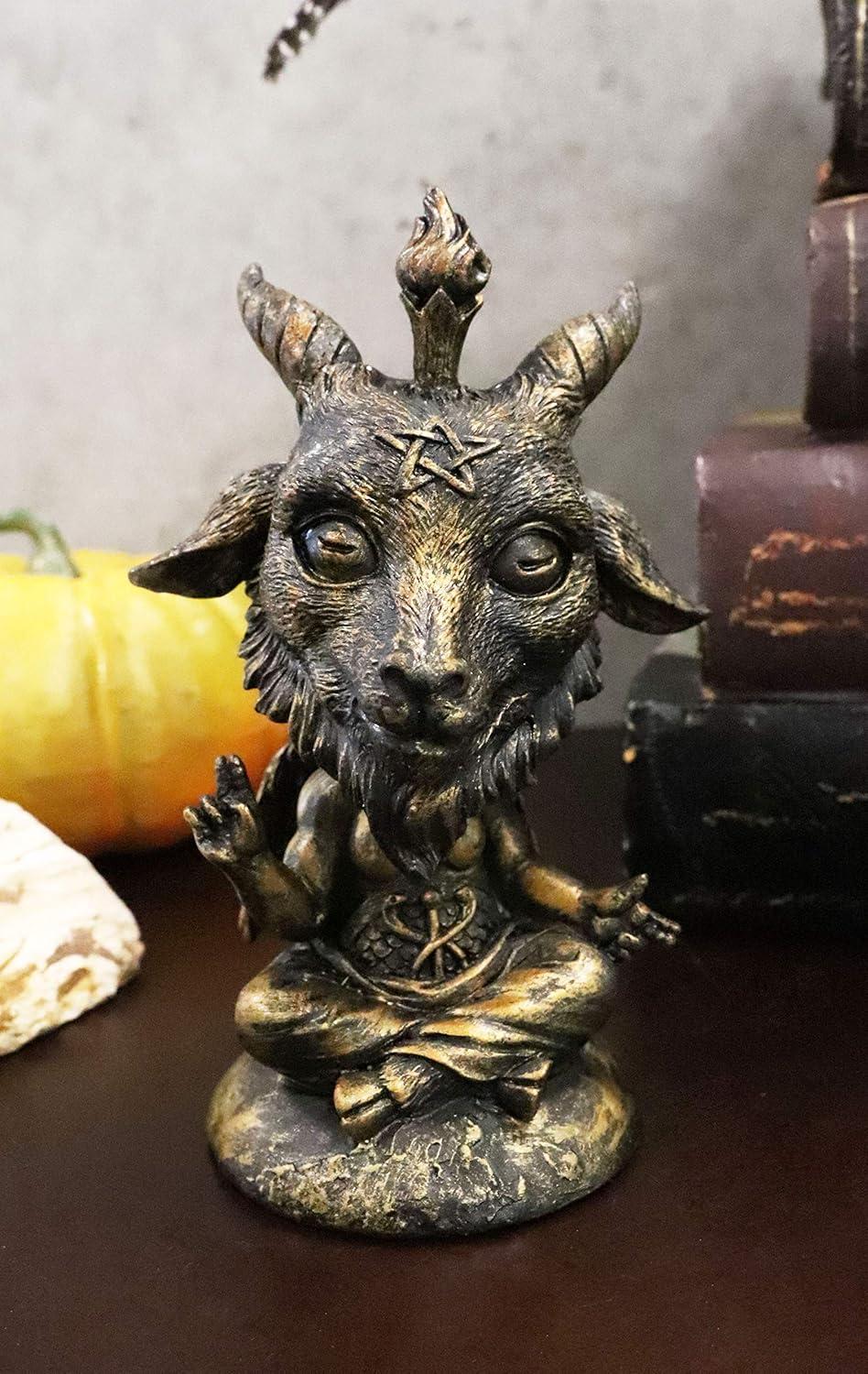 Ebros Whimsical Sabbatic Goat of Mendes Samael Lilith Baphomet Bobblehead Figurine LaVeyan Baphomet Worship The Caduceus Symbol Bobble Heads