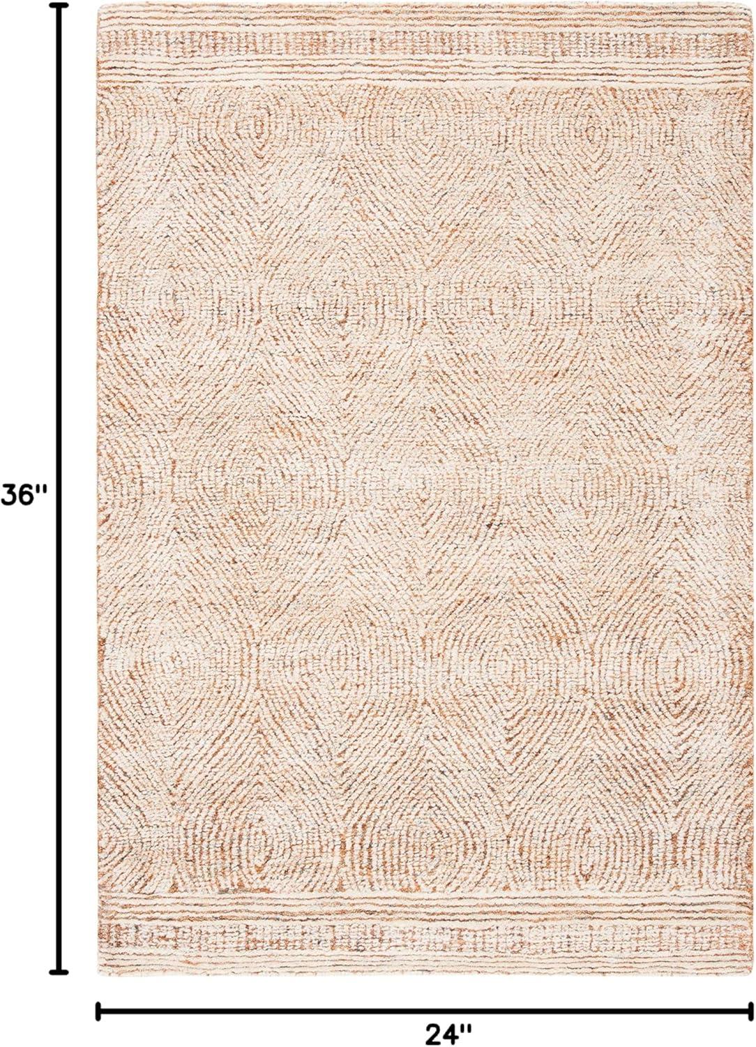 Abstract ABT340 Handmade Indoor Accent Rug - Ivory/Rust - 2'x3' - Safavieh