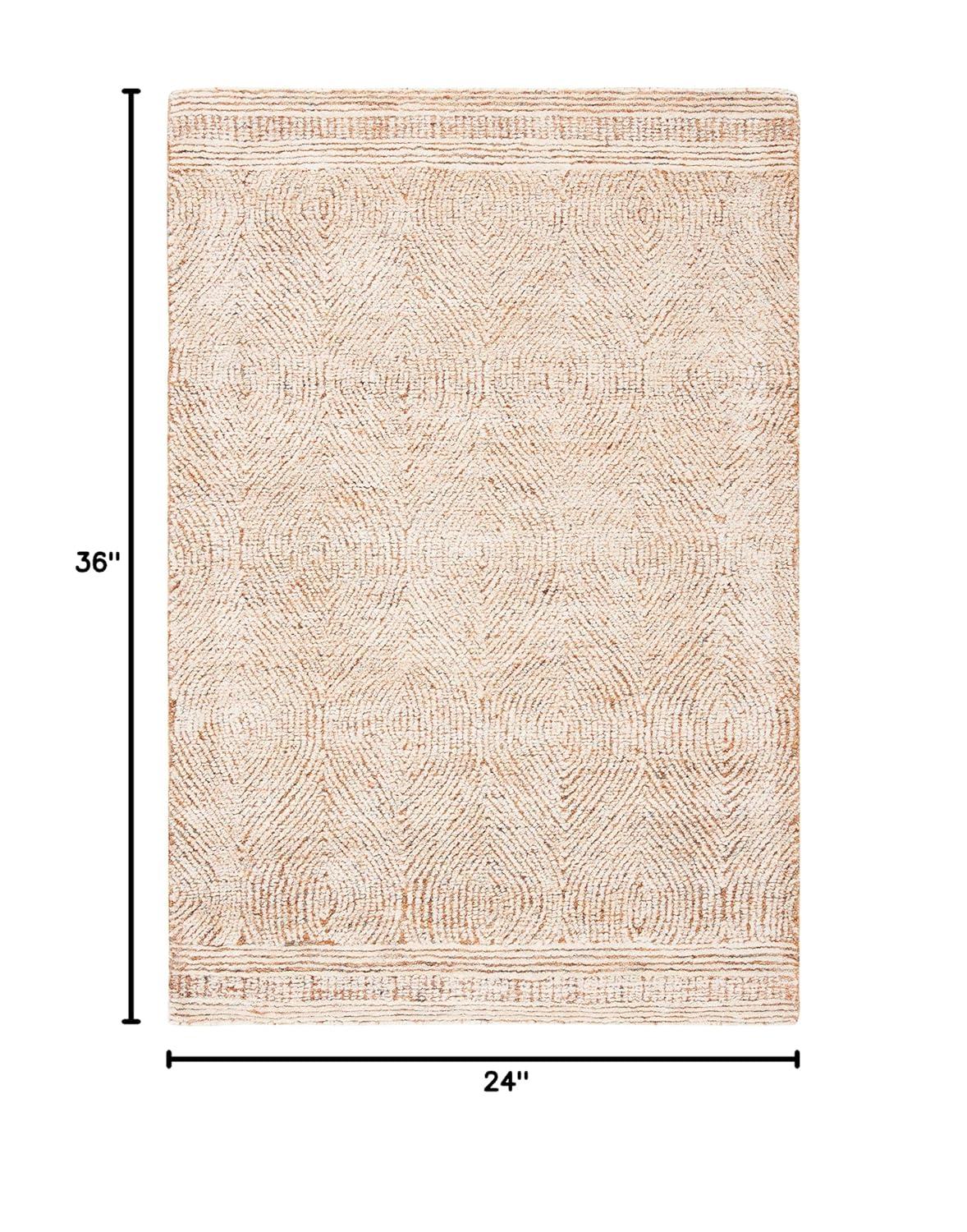 Abstract ABT340 Handmade Indoor Accent Rug - Ivory/Rust - 2'x3' - Safavieh