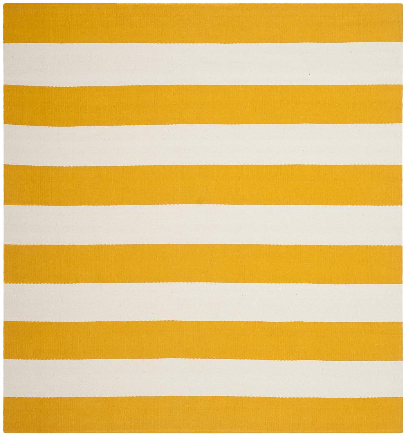Montauk MTK712 Hand Woven Indoor Accent Rug - Yellow/Ivory - 3'x3' - Safavieh