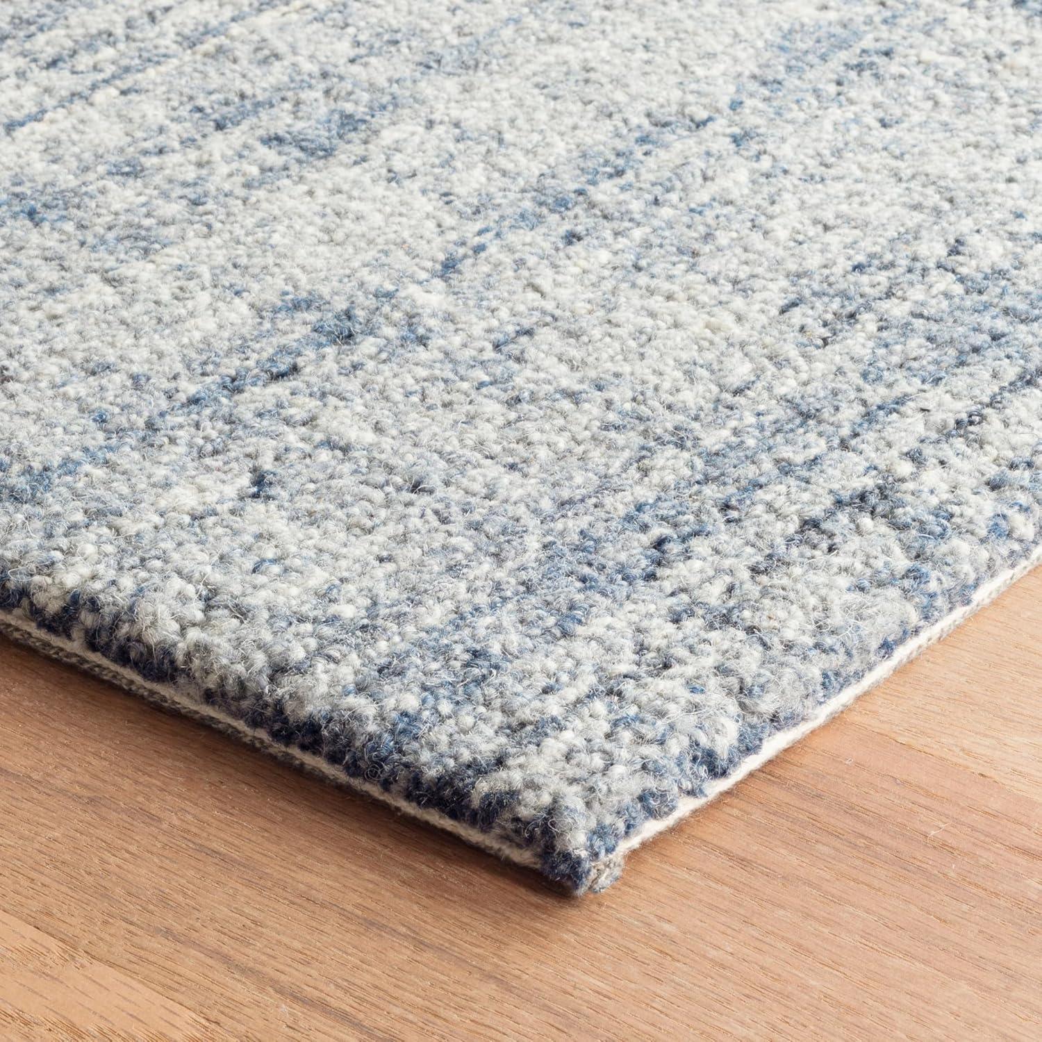Harris Blue/Brown Hand Micro Hooked Wool Rug