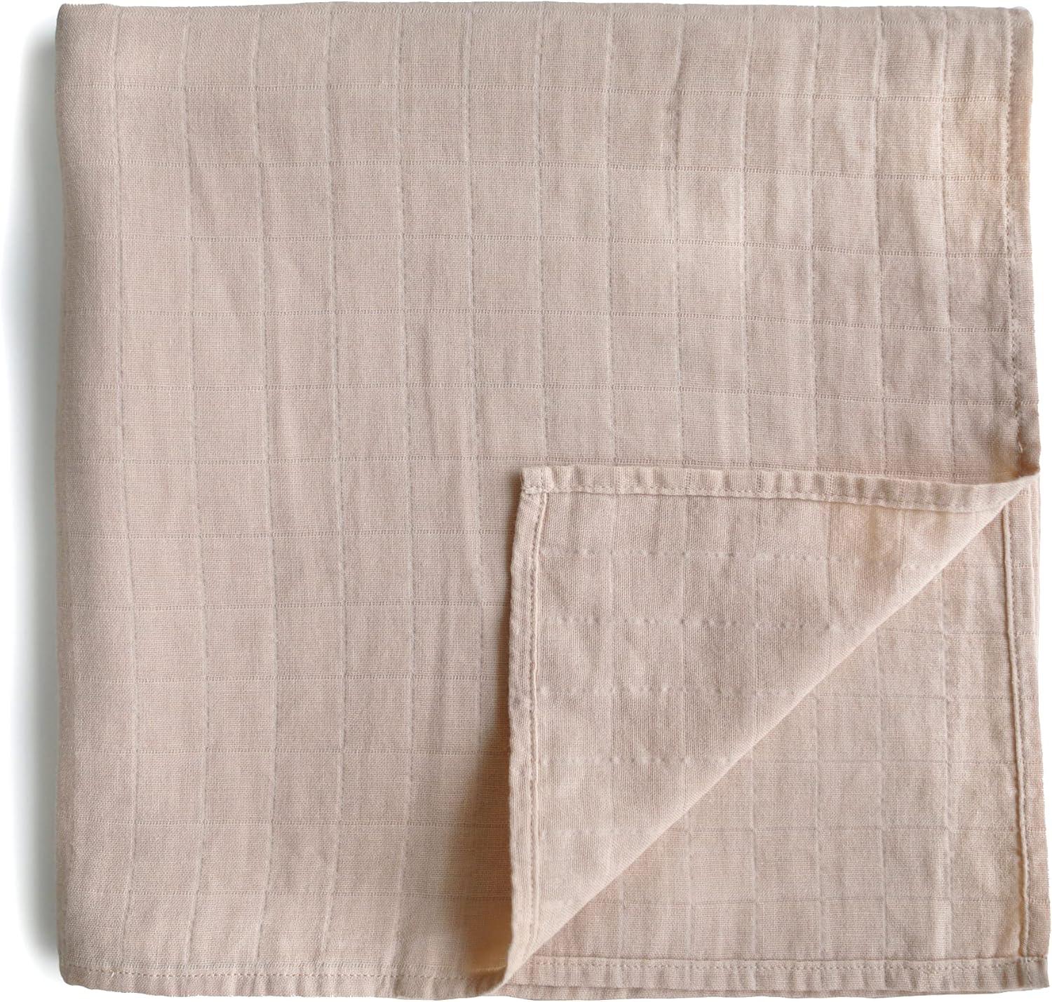Organic Cotton Muslin Swaddle Blanket Black Daisy One Size