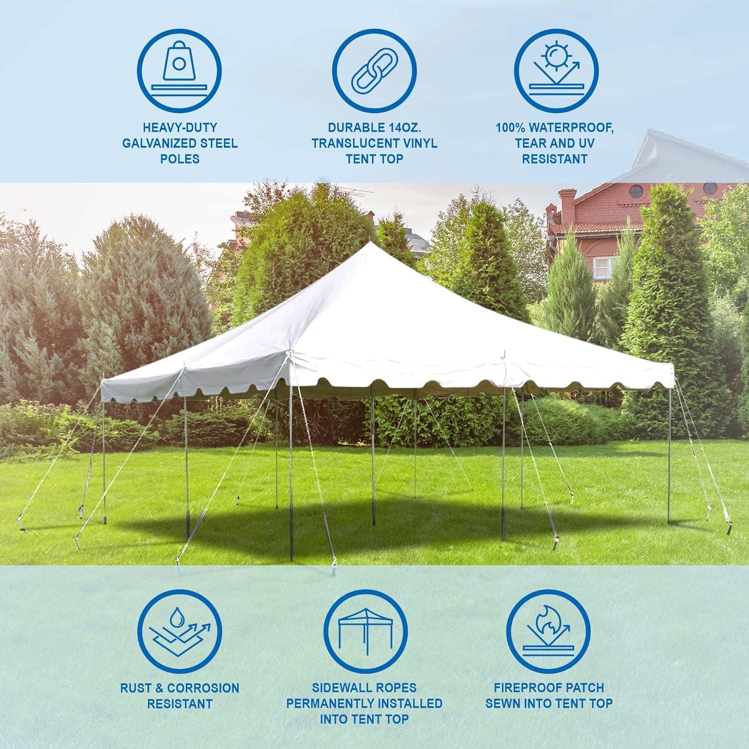 Party Tents Direct 20' x 20' Weekender Pole Party Tent with Sidewalls, Red | Wayfair