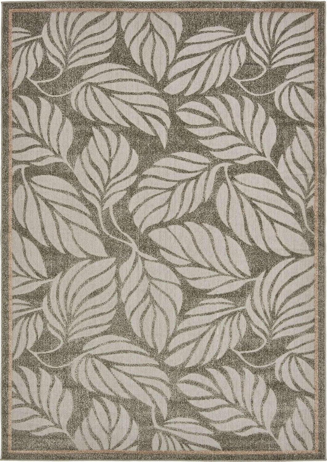 Unique Loom 7' 1 x 10' 0 Gray Outdoor Botanical Augusta Area Rug