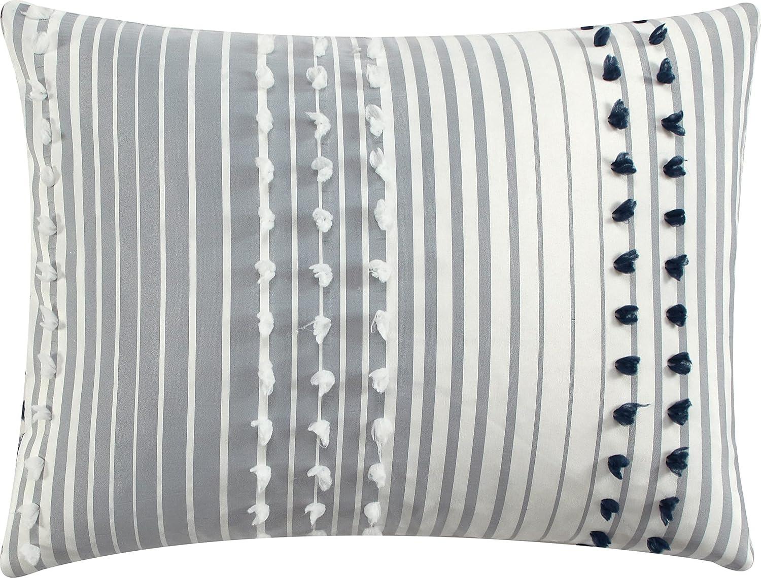 Nanshing America, Inc Clarion Pink 7 Piece Chic Striped Comforter Set