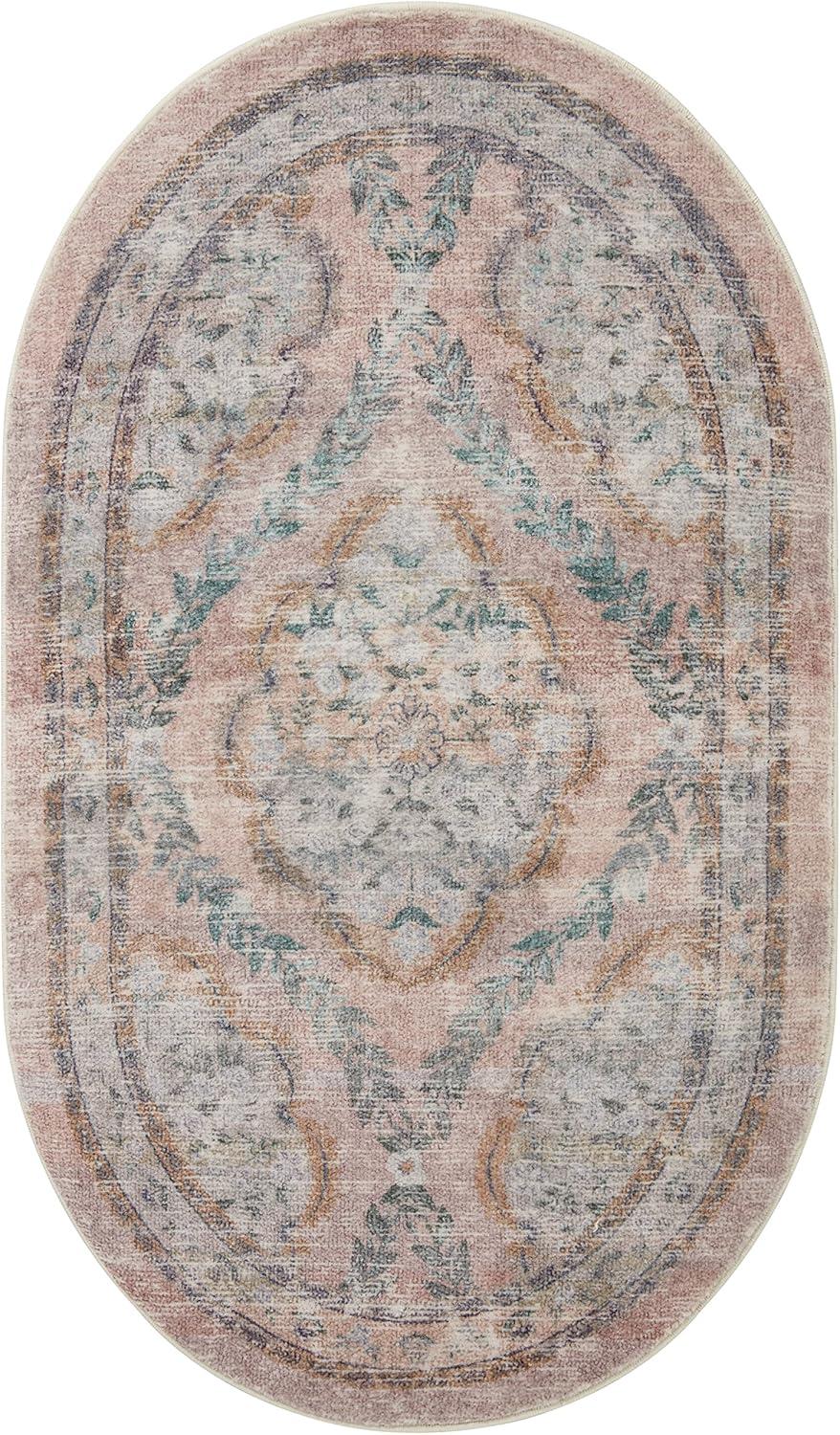 Rifle Paper Co. x Loloi Courtyard Blush Area Rug feat. CloudPile