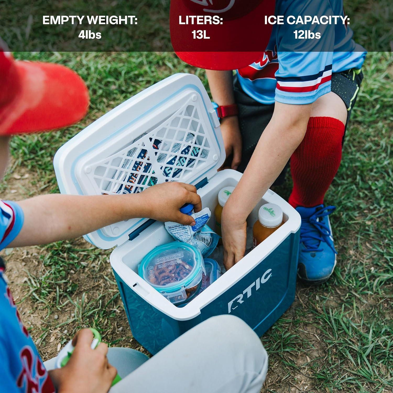 RTIC Road Trip Personal Cooler, 8 QT, 12 Can Hard-Sided Ice Chest Cooler, Patriot