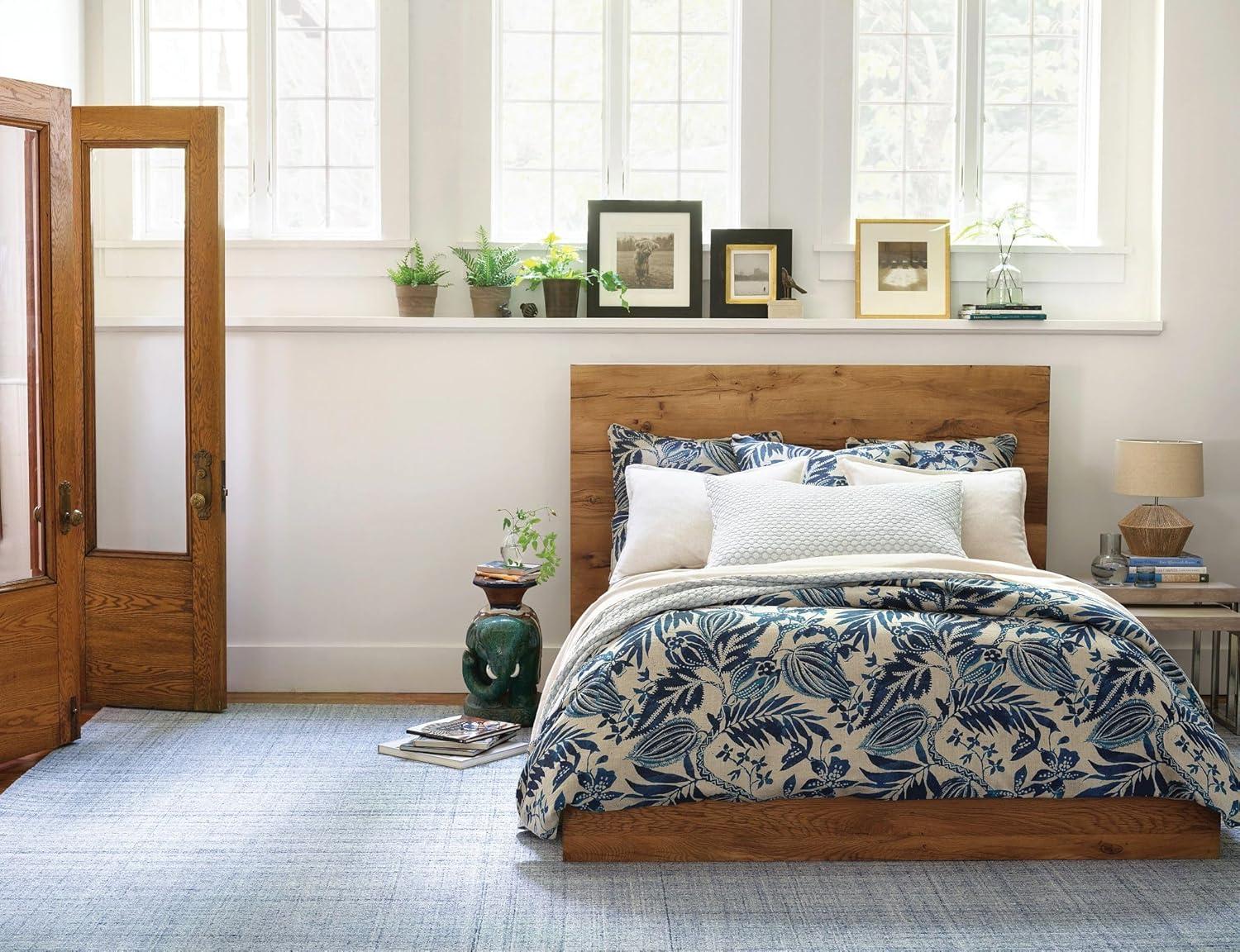 Harris Blue/Brown Hand Micro Hooked Wool Rug