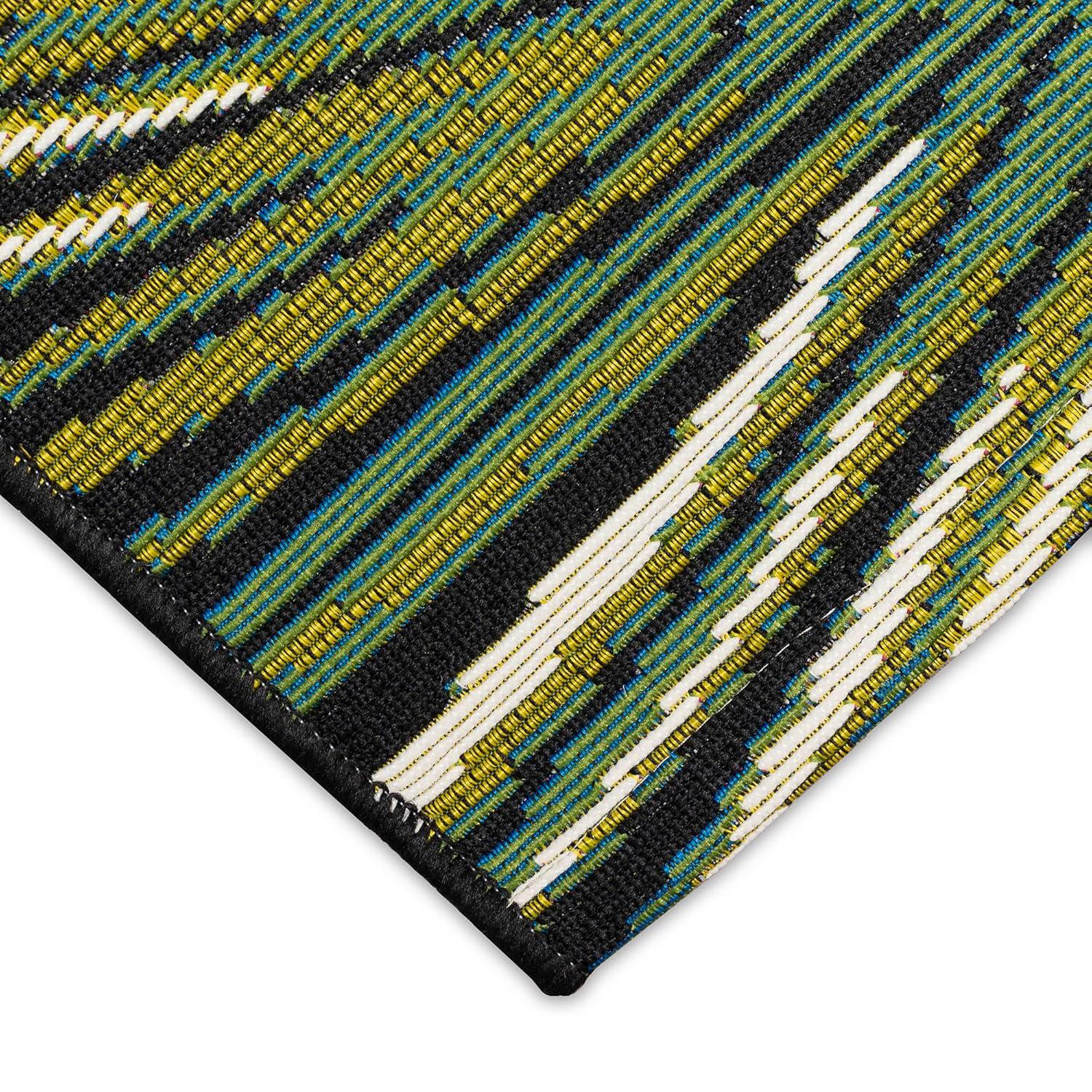 Liora Manne Marina Palm Border Indoor/Outdoor Rug Black 8'10" x 11'9"